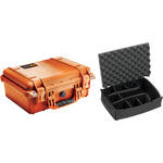 Pelican 1450 Case with Dividers (Orange)
