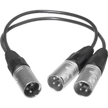 Comprehensive 3-Pin XLR Male to Two 3-Pin XLR Male Y-Cable - 1'