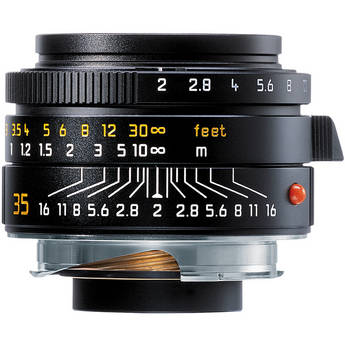 Leica 35mm f/2.0 Summicron M Aspherical Manual Focus Lens (6-Bit) - Black