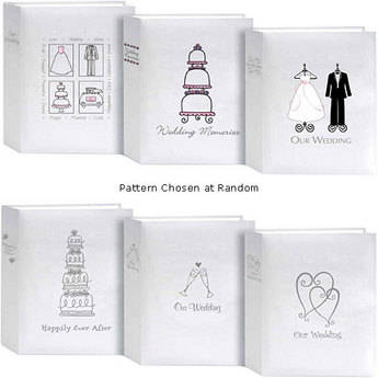 Pioneer Photo Albums Wedding Book Bound Album-4x6"-White Cover/Assorted Stamped Wedding Design