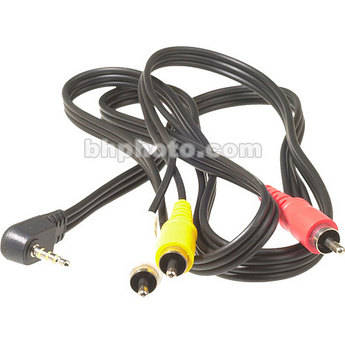 Canon STV-250 Mini A/V Angled Male to 3 RCA Male A/V Cable