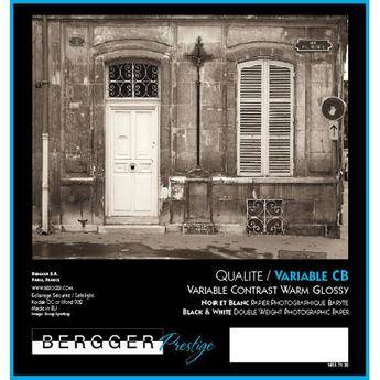 Bergger VC-CB Warm Tone Black & White Variable Contrast Fiber Base Double Weight Paper -8x10" (Glossy) (25 Sheets)