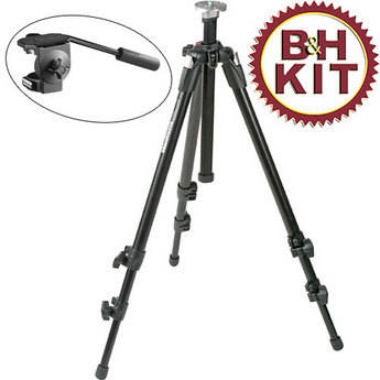 Manfrotto by Bogen Imaging 190XDB Tripod Legs (Chrome) with 3126 Fluid Head