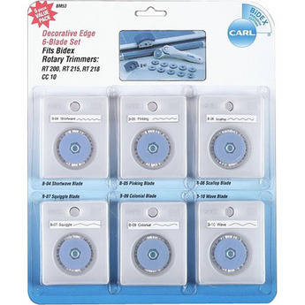 Carl Designer Blade Value Pack for Rotary Trimmers (6 Blades)