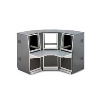 Winsted 3-Bay Corner Console with 14" Slope J8251 (Gray)