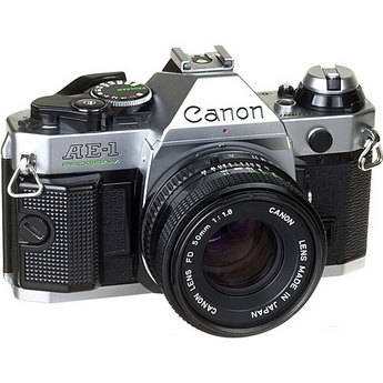 Canon AE-1 Program 35mm SLR Manual Focus Camera (Chrome) with 50mm f/1.8 FD Lens