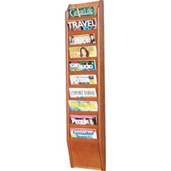 H. Wilson WML10O  10-Pocket Literature Display (Wall Model) - 10.5 x 49 x 3.75"  (Oak)