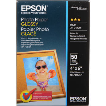 Epson Glossy Photo Paper Borderless - 4x6" - 50 Sheets