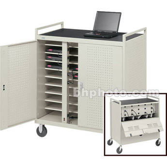Bretford Laptop Computer Storage Cart for 18 Units w/ a Timer & 2 UL-Listed 9-Outlet Elec. Units