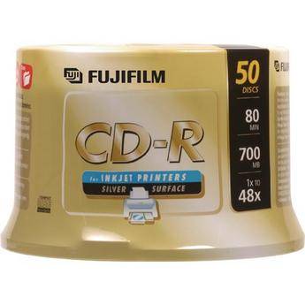 Fujifilm Disco CD-R Prata, com N�cleo Imprim�vel em Jato de Tinta (50)