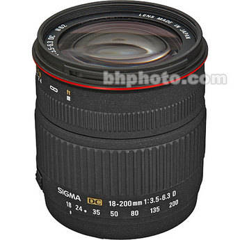 Sigma 18-200mm f/3.5-6.3 DC Lens for Digital SLR