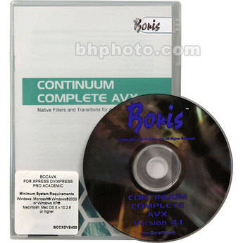 Boris FX Boris Continuum Complete AVX 4.1 XDV/Pro Plug-in Software - Edu