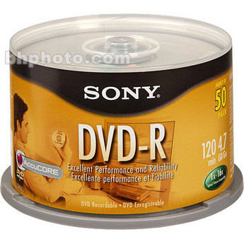 Sony DVD-R Recordable Disc (Spindle Pack of 50)