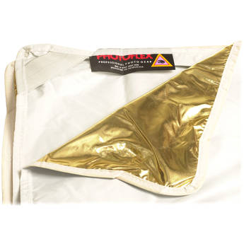 Photoflex Reversible Fabric for LitePanel Frame, White/Gold (39x39", 1x1m)