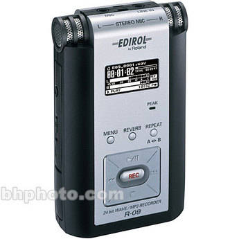 Edirol / Roland R-09 - Portable 24-Bit WAV/MP3 Audio Recorder (Black)