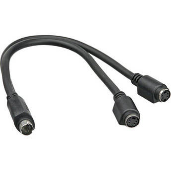 Hosa Technology S-Video Y-Cable, 4-pin Mini-DIN M to Dual 4-pin Mini DIN F - 10"