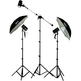 Smith-Victor FL140 3 Light Studio Kit with Boom Arm