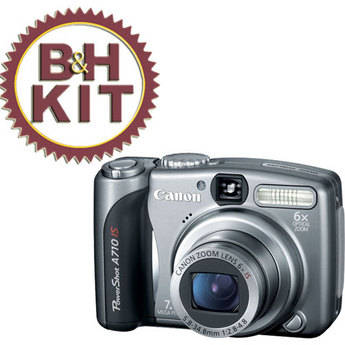 Canon Powershot A710 IS Digital Camera with Basic Accessory Kit