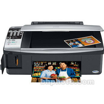 The Epson CX7000F is the overwhelming brand of choice among professional photographers. Print borderless 4x6 photos in as fast as 29 seconds. They wont smudge or fade while water resistant, ideal for double-sided printing. 48-bit color, 1200 x 2400 dpi scanning for remarkable reprints Ink Palette - Black, Cyan, Magenta and Yellow Light Resistance & Print Longevity - Up to 100 years Minimum Ink Droplet Size - 3 picoliters Maximum Resolution - 5760 x 1440 optimized dpi Copy Speed - Black up to 27 cpm, Color up to 27 cpm Scanner Type - Color flatbed CIS line sensor Optical Resolution - 1200 dpi Scanner Bit Depth - 48-bit color Copy Quantity - 1 - 99 Maximum Copy Size - 8.5x11 Fax Quality - Color, black-and-white (PC-free) Fax Speed - Up to 3 seconds per page Fax Resolution - Standard, Fine and Photo Fax Speed Dials - Up to 60 fax numbers Built-in Memory Card Slots - CompactFlash Type I and II, Secure Digital (SD), SDHC, Microdrive, xD-Picture Card, Memory Stick, Memory Stick PRO, MagicGate Memory Stick and Smart Media Epson PRINT Image Matching, Exif Maximum Paper Size - 8.5x44 Paper Sizes - 8.5x11, 8.5x14, A4, B5, A5, A6 Borderless Photo Sizes - 3.5x5, 4x6, 5x7, 8x10, 8.5x11, A4 Paper type - Supports plain paper, Epson Bright White Paper, Photo Paper Glossy, Premium Photo Paper Glossy, Ultra Premium Photo Paper Glossy, Premium Photo Paper Semi-gloss, Presentation Paper Matte, Premium Presentation Paper Matte, Ink Jet Transparencies and Matte Scrapbook Connectivity - Hi-Speed USB 2.0 Operating Systems - Windows Vista, 98SE, ME, 2000, XP and XP Professional x64, Macintosh OS X 10.2.8 or later (PowerPC and Intel Core processor) Software Included - Epson printer driver, Web to Page, Epson Scan, ArcSoft Photo Impression 5, ABBYY Fine Reader Sprint Plus OCR Dimensions - 18.2 x 19.6 x 11.0 inches Weight - 15.3 pounds Location: Coventryits NOT ok to contact this poster with services or other commercial interests		