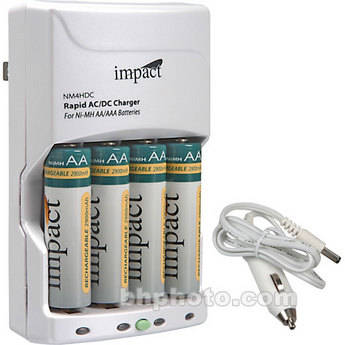 Impact 4-Hour Charger with Four 2900 mAh "AA" NiMH Batteries