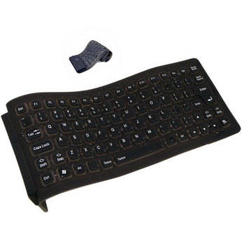 Adesso Flexible Mini USB Keyboard with PS/2 Adapter (Black) AKB210