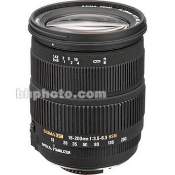 Sigma 18-200mm f/3.5-6.3 DC OS HSM Lens for Nikon Digital SLR