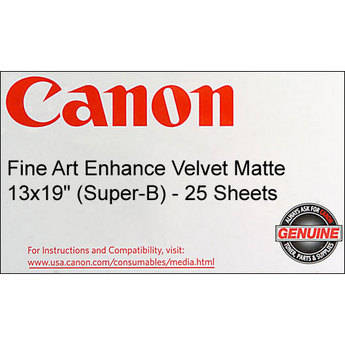 Canon Fine Art Enhance Velvet Paper (Matte, 225gsm) - 13x19" - 25 Sheets
