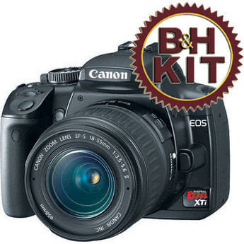 Canon Kit de C�mera Digital EOS Digital Rebel XTi (Preta) com Lente 18-55mm e Cart�o CF Lexar de 2Gb