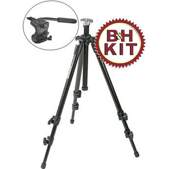 Manfrotto by Bogen Imaging 190XDB Tripod Legs (Black) with 700RC2 Video Fluid Head - Supports 5.5 lbs (2.5kg)