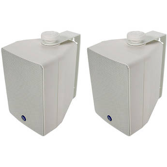 Atlas SM42T-W - Two-Way Weather-Resistant Surface Speaker (Pair, White)