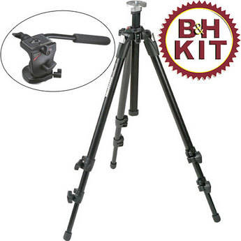 Manfrotto by Bogen Imaging 055XDB Tripod Legs (Black) with 700RC2 Mini Video Fluid Head - Supports 5.5 lbs (2.5kg)