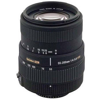 Sigma Zoom Normal-Telephoto 55-200mm f/4-5.6 DC HSM Lens for Nikon Digital AF