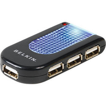 Belkin Hi-Speed USB 2.0 4-Port Lighted Hub (Black)