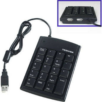 Toshiba Teclado Num�rico Fino USB com Hub USB de 2 Portas