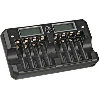 Pearstone 8-Bay AA/AAA Battery Charger with LCD Display