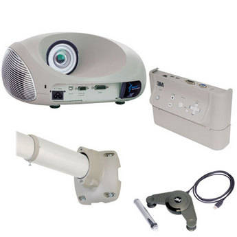 3M SCP712, XGA, 2000 Lumen, Super Close Projection System with Fixed Wall Mount, I/O Module and Annotation Pod      