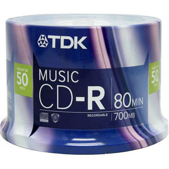 TDK CD-R 80 Minute Recordable Music Compact Disc (Spindle Pack of 50)