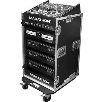 Marathon MA-M14UW Flight Ready Slant Mixer Rack Combo w/ Caster Board Case 
