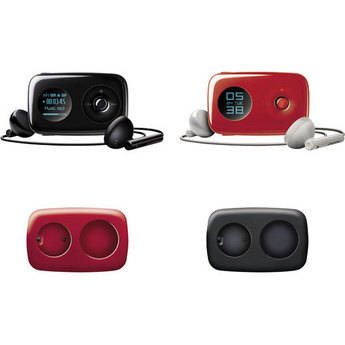 Creative Labs MP3 Player Zen Stone Plus de 2GB (Kit com 2) (Vermelho + Preto) e 2 Peles (Vermelho & Preto)