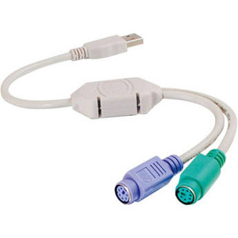 CablesToGo 1' (0,3m) USB para Adaptador de Mouse e Teclado Duplo PS/2 (Bege)
