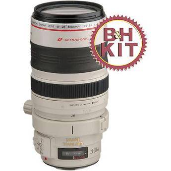 Canon Lente IS 28-300mm f/3.5-5.6L com Capa de Lente LensCot (Branca) e Hoodie (Preto)