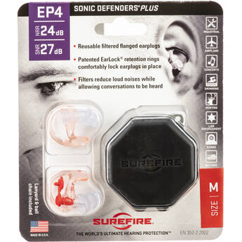 Surefire EarPro EP4 Sonic Defenders Plus Earplugs (1 Pair, Medium)
