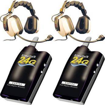 Eartec 2 Simultalk 24G Beltpacks w/ Max Double Headsets