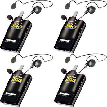 Eartec 4 Simultalk 24G Beltpacks w/ Cyber Headsets