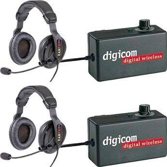 Eartec 2 Digicom Communication Radios w/ ProLine Double Headsets