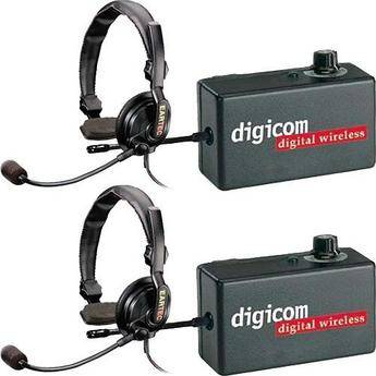 Eartec 2 R�dios de Comunica��o Digicom c/ Headsets SlimLine Single