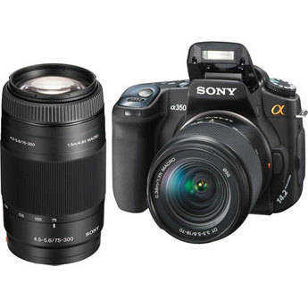 Sony Alpha DSLR-A350 SLR Digital Camera with Sony 18-70mm Lens & 75-300mm Lens