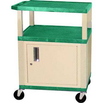 H. Wilson Tuffy 24 x 34 x 18" (WxHxD) Cart w/ Locking Cabinet (Hunter Green)