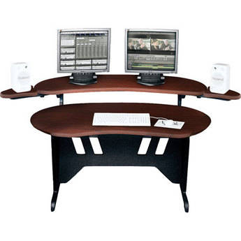Middle-Atlantic ES-DC 60" Edit Center Desk with Overbridge (Dark Cherry)