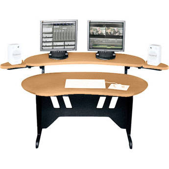 Middle-Atlantic ES-HM 60" Edit Center Desk with Overbridge (Honey Maple)